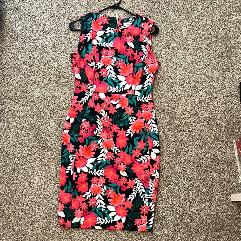 Calvin Klein Pink and Black Sheath Dress